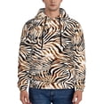 thumbnail image 1 of Uemuo Watercolor Zebra Pattern Men's Hoodie - Casual Pullover Hoodie with Kangaroo Pocket, Stylish Hooded Sweatshirt for Everyday Wear-XX-Large, 1 of 7