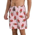 thumbnail image 1 of Uemuo Watermelon Ice Cream Pattern Men's Swim Trunks Hawaiian Beach Bathing Suit Swimsuits Beach Quick-Dry Shorts with Pockets-XX-Large, 1 of 9