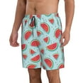 thumbnail image 1 of Uemuo Watermelon Pattern Men's Swim Trunks Hawaiian Beach Bathing Suit Swimsuits Beach Quick-Dry Shorts with Pockets-Large, 1 of 9