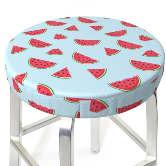 Uemuo Watermelon Pattern Round Bar Stool Seat Covers Washable Stool Cushion Slipcover Elastic Bar Chair Covers-