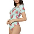 thumbnail image 1 of Uemuo Watermelon Pattern Women's One Piece Short Sleeve Swimsuit Rash Guard Surfing Modest Quick-drying Swimsuit Beach Essentials-Medium, 1 of 9