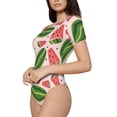 thumbnail image 1 of Uemuo Watermelon Pattern Women's One Piece Short Sleeve Swimsuit Rash Guard Surfing Modest Quick-drying Swimsuit Beach Essentials-Small, 1 of 9
