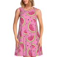 thumbnail image 1 of Uemuo Watermelon Pattern Women’s Sleeveless Dress – Casual Summer A-Line Dress, Stylish and Comfortable Sundress for Hot Weather, 1 of 7