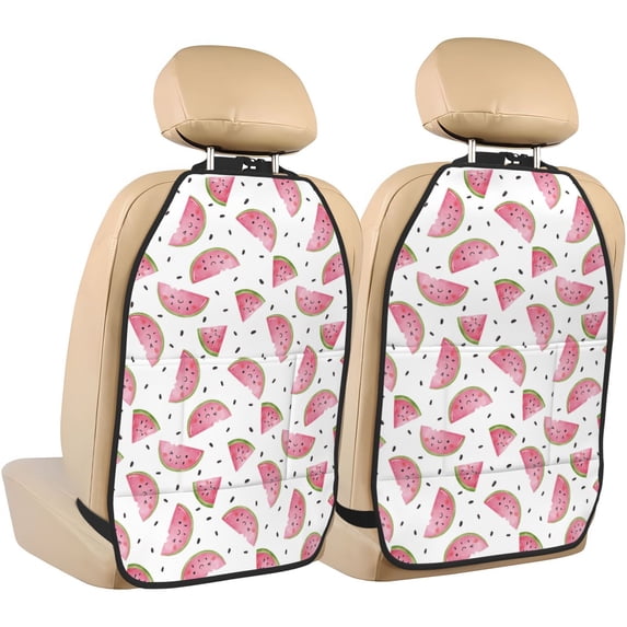 Uemuo Watermelon Printed Car Back Seat Protector,2 Pcs Backseat Car Organizer, Kick Mats Back Seat Protector , Back Seat Organizer for Kids