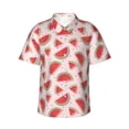 thumbnail image 1 of Uemuo Watermelon Printed Regular Fit Short Sleeve Casual Hawaiian Shirt for Men,Aloha shirt,Tropical shirt,Floral print shirt,Vacation Beach shirt-X-Large, 1 of 9