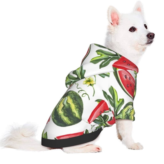 Uemuo Watermelons for Winter Dog Hoodie Sweatshirts with Pockets Warm Dog Clothes for Small Dogs Chihuahua-Small