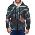 thumbnail image 1 of Uemuo Wave Chain Shark for Men's Fashion Full-zip Hoodies & Sweatshirts with Kangaroo Pocket, Zip-up Hooded Sweatshirt, Moisture Wicking & Breathable-Small, 1 of 5
