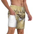 thumbnail image 1 of Uemuo We Live for Adventure Pattern Mens Swim Trunks Quick Dry Board Shorts with Mesh Lining, Stretch Beach Shorts Quick Dry No-Chafing Board Shorts-Large, 1 of 9