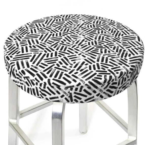 Uemuo Weave Geometric Pattern Round Bar Stool Seat Covers Washable Stool Cushion Slipcover Elastic Bar Chair Covers-13 inch