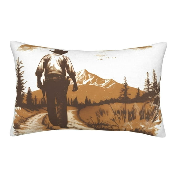 Uemuo Western Cowboy Countryside Print Throw Pillow Case – Cozy & Soft Cushion Cover, Hypoallergenic Pillow Case for Sleeping, Perfect for Women with Envelope Closure-16"x24"