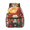 thumbnail image 1 of Uemuo Western Desert Cactus Ram Skull Printed Student Durable Water-resistant Backpack,Travel Backpack,Outdoor Activities Backpack, Laptop Backpack, Multi-compartment Backpack, 1 of 5