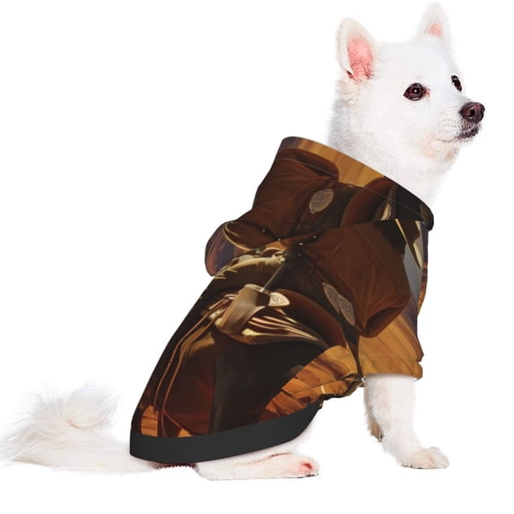 Uemuo Western Desert Cowboy Cloud for Winter Dog Hoodie Sweatshirts with Pockets Warm Dog Clothes for Small Dogs Chihuahua-X-Small