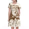 thumbnail image 1 of Uemuo Western Desert Cowboys1 Print Womens Summer Dress Casual Swing Short Sleeve Sundresses Beach A-line Shift Dress, 1 of 6
