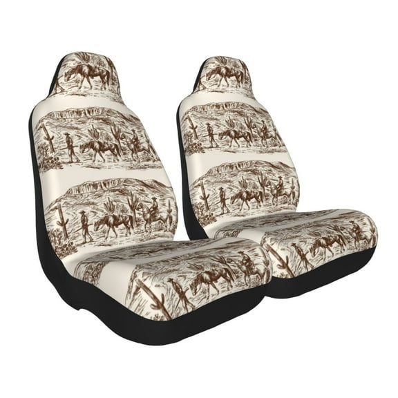 Uemuo Western Desert Cowboys2 Pattern Car Seat Covers for Front Seats Waterproof Seat Covers for Cars, Universal Auto Front Seats Protector Fits for Car-1
