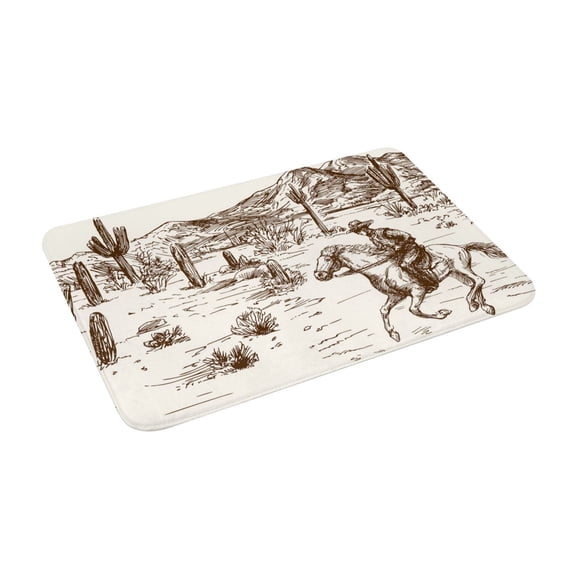 Uemuo Western Desert Cowboys3 Printed Door Mat Indoor Doormat 16"x24",Front Back Door Mats Non Slip Entrance Rugs,Inside Doormats for Entryway