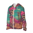 thumbnail image 1 of Uemuo Western Desert Skull Cowboy (2) Pattern Women's Full Zip UPF 50+ Sun Protection Hoodie Jacket Long Sleeve Sun Shirt Hiking Outdoor Performance with Pockets-, 1 of 9