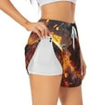 thumbnail image 1 of Uemuo Western Fire Cowboy Pattern Women's Athletic Shorts High Waisted Running Shorts with Liner Pockets Gym Elastic Workout Shorts-Medium, 1 of 9