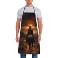 thumbnail image 1 of Uemuo Western Rainy Desert Cowboy Printed Bib Apron, Adjustable , Water and Oil Resistant, Cooking Kitchen Chef Apron for Women Men, 1 of 5