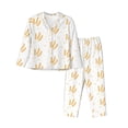 thumbnail image 1 of Uemuo Wheat Pattern Womens Pajama Sets,PJ Set for Women,Pajamas for Women Logo,Long Sleeve Pajama Set for Women,Soft Long Sleeve Top With Pants-Small, 1 of 9