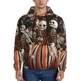 thumbnail image 1 of Uemuo Whimsical Halloween Skeletons Pattern Men's Hoodie - Casual Pullover Hoodie with Kangaroo Pocket, Stylish Hooded Sweatshirt for Everyday Wear-X-Large, 1 of 7