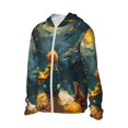 thumbnail image 1 of Uemuo Whimsical Starry Night Scene Pattern Women's Full Zip UPF 50+ Sun Protection Hoodie Jacket Long Sleeve Sun Shirt Hiking Outdoor Performance with Pockets-X-Large, 1 of 9