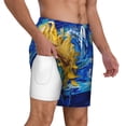 thumbnail image 1 of Uemuo Whimsical Sunflowers Night Sky Pattern Mens Swim Trunks Quick Dry Board Shorts with Mesh Lining, Stretch Beach Shorts Quick Dry No-Chafing Board Shorts-Large, 1 of 9