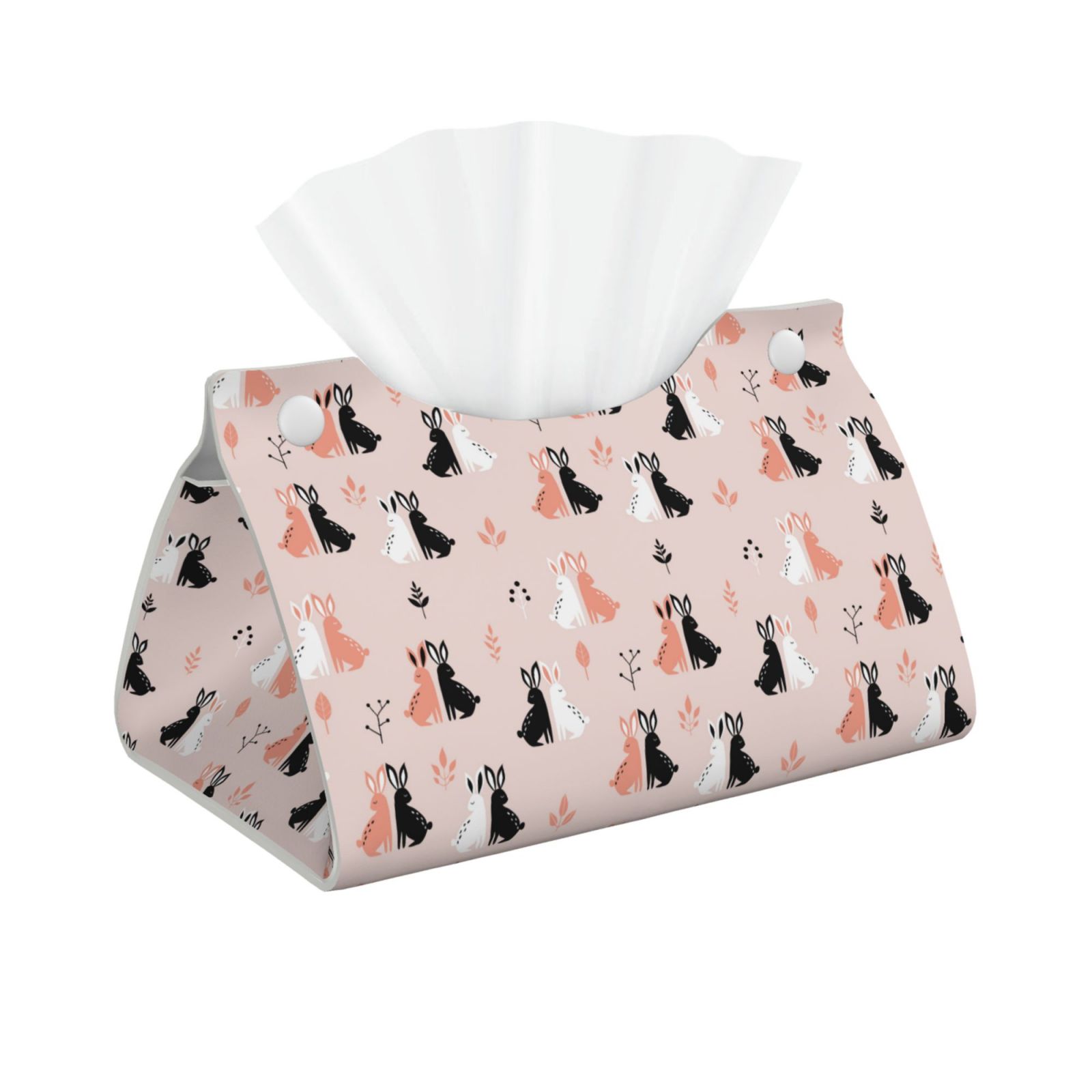 White Rabbit Tissue Uemuo White And Black Rabbit Pattern Tissue Box Cover Holder, Triangle ...