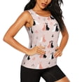 thumbnail image 1 of Uemuo White And Black Rabbit Pattern Workout Tank Tops for Women Breathable Moisture-wicking tank top Sleeveless Running Loose Fit Yoga Tops Active Shirts Sports Gym Exercise, 1 of 9