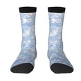 thumbnail image 1 of Uemuo White Bule Glitter Pattern Women's Crew Socks, Soft Durable Breathable Moisture-Wicking with Odor Control Cotton socks, 1 of 9