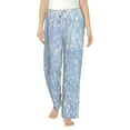 thumbnail image 1 of Uemuo White Bule Glitter Pattern Women's Wide Leg Palazzo Lounge Pants with Pockets Light Weight Loose Comfy Casual Pajama Pants-Large, 1 of 9