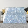thumbnail image 1 of Uemuo White Bule Glitter Printed Throw Blanket for Couch, Fluffy Fuzzy Blankets for Bed, Sofa, Cozy Flannel Faux Fur Blanket-40"x30", 1 of 6