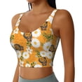 thumbnail image 1 of Uemuo White Floral and Butterflies Pattern Women's Sports Bra - High Impact Support, Breathable, and Comfortable Athletic Bra for Running, Yoga, and Workouts, 1 of 9