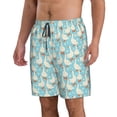 thumbnail image 1 of Uemuo White Geese and Flower Pattern Men's Swim Trunks Hawaiian Beach Bathing Suit Swimsuits Beach Quick-Dry Shorts with Pockets-X-Large, 1 of 9