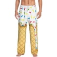 thumbnail image 1 of Uemuo White Ice Cream Pattern Men's Wide Leg Palazzo Lounge Pants with Pockets Light Weight Loose Comfy Casual Pajama Pants-X-Large, 1 of 9