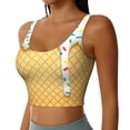 thumbnail image 1 of Uemuo White Ice Cream Pattern Women's Sports Bra - High Impact Support, Breathable, and Comfortable Athletic Bra for Running, Yoga, and Workouts, 1 of 9