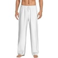 thumbnail image 1 of Uemuo White Pattern Men's Wide Leg Palazzo Lounge Pants with Pockets Light Weight Loose Comfy Casual Pajama Pants-X-Large, 1 of 9