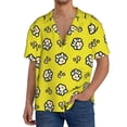 thumbnail image 1 of Uemuo White Popcorn Pattern Cotton Linen Short Sleeve Shirts,Casual Lightweight Button Down Shirts,Vacation Beach Summer Tops-, 1 of 7