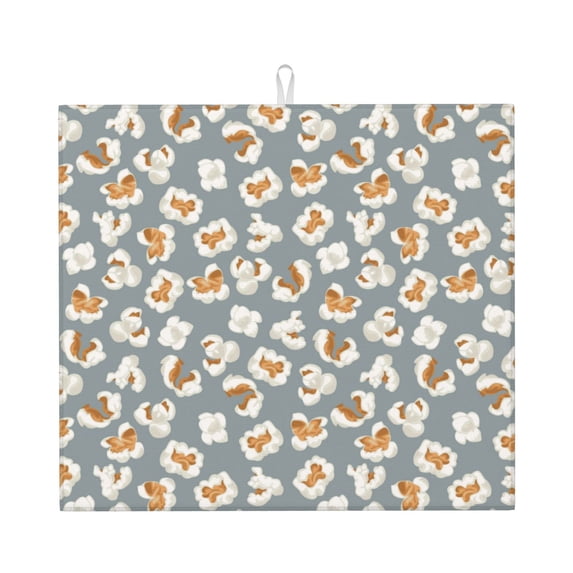 Uemuo White Popcorn Pattern Dish Drying Mat,16*18 inch Absorbent Dish Drainer Kitchen Counter,Large Size Dish Drying Pad for Countertops,Sinks,Draining Racks