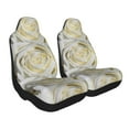 thumbnail image 1 of Uemuo White Rose Pattern Car Seat Covers for Front Seats Waterproof Seat Covers for Cars, Universal Auto Front Seats Protector Fits for Car-2 PCS, 1 of 6