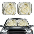 thumbnail image 1 of Uemuo White Rose Printed 2 PCS Car Windshield Sun Shade, Auto Sun Heat and UV Rays Blocker, Foldable Automotive Front Window Sunshade Protector, 1 of 7