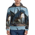 thumbnail image 1 of Uemuo Wild Blue Cool Dragon Pattern Men's Hoodie - Casual Pullover Hoodie with Kangaroo Pocket, Stylish Hooded Sweatshirt for Everyday Wear-Large, 1 of 7