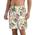 thumbnail image 1 of Uemuo Wild Exotic Birds And Flowers Pattern Men's Swim Trunks Hawaiian Beach Bathing Suit Swimsuits Beach Quick-Dry Shorts with Pockets-Medium, 1 of 9