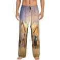 thumbnail image 1 of Uemuo Wildlife Protection Pattern Men's Wide Leg Palazzo Lounge Pants with Pockets Light Weight Loose Comfy Casual Pajama Pants-XX-Large, 1 of 9