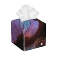 thumbnail image 1 of Uemuo Wings Of A Butterfly Tissue Box Cover Holder, Square with Bottom Belt - PVC Leather Decorative Organizer for Tabletop, Bathroom, Car, Office, 1 of 8