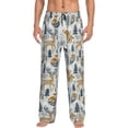 thumbnail image 1 of Uemuo Winter Forest Animals Pattern Men's Wide Leg Palazzo Lounge Pants with Pockets Light Weight Loose Comfy Casual Pajama Pants-XX-Large, 1 of 9