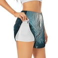 thumbnail image 1 of Uemuo Winter Rabbit Pattern Women's Athletic Shorts High Waisted Running Shorts with Liner Pockets Gym Elastic Workout Shorts-XX-Large, 1 of 9