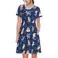 thumbnail image 1 of Uemuo Winter old man Playtime Print Womens Summer Dress Casual Swing Short Sleeve Sundresses Beach A-line Shift Dress, 1 of 6