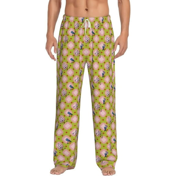 Uemuo Wireless Antenna Icon1 Pattern Men's Wide Leg Palazzo Lounge Pants with Pockets Light Weight Loose Comfy Casual Pajama Pants-Medium