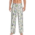 thumbnail image 1 of Uemuo Wisteria Flower Pattern Men's Wide Leg Palazzo Lounge Pants with Pockets Light Weight Loose Comfy Casual Pajama Pants-X-Large, 1 of 9