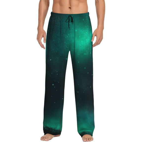 Uemuo Witch House On The Hill Pattern Men's Wide Leg Palazzo Lounge Pants with Pockets Light Weight Loose Comfy Casual Pajama Pants-Small